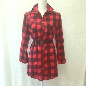 Long flannel shirt for women